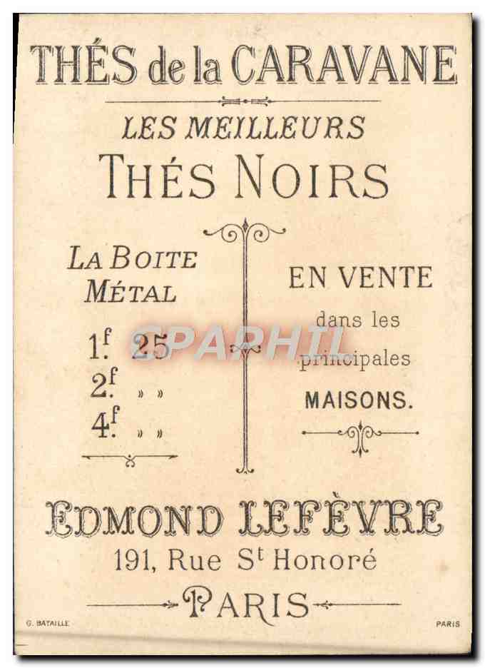 Chromo Thes De La Caravane Edmond Lefevre Rue St Honore Paris Soldat Militaria — Rückseite