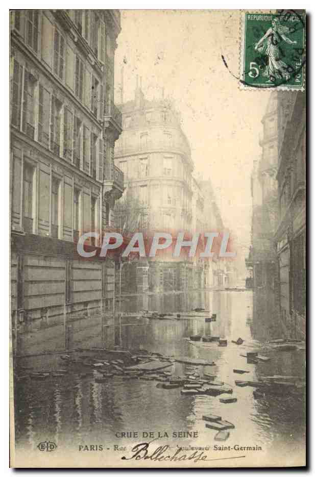 CPA Paris Crue De La Seine Boulevard St Germain 