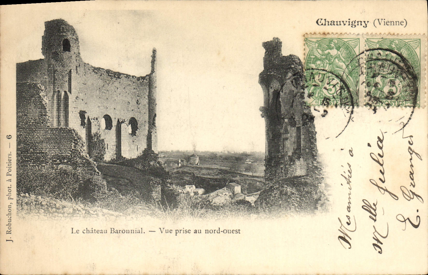 Le château Baronniol — Vue prise au nord-ouest — J. Robuchon, phot. à Poitiers — n°6