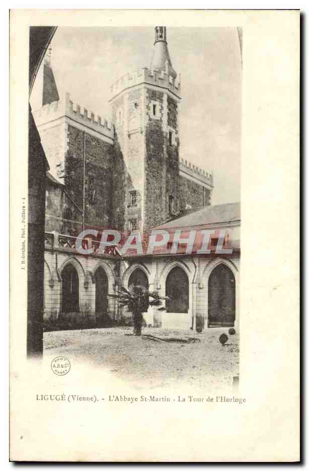 Ligugé (Vienne) - L'Abbaye Saint-Martin - La Tour de l'Horloge — L. Balotchan, Phot. Poffiers - 4