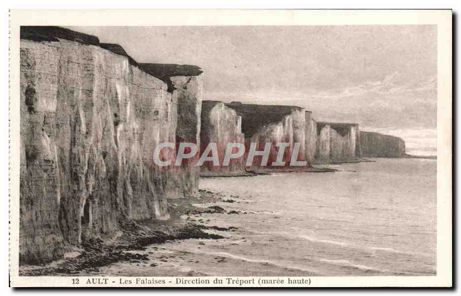 CPA Ault Les Falaises Dircetion du Treport maree haute