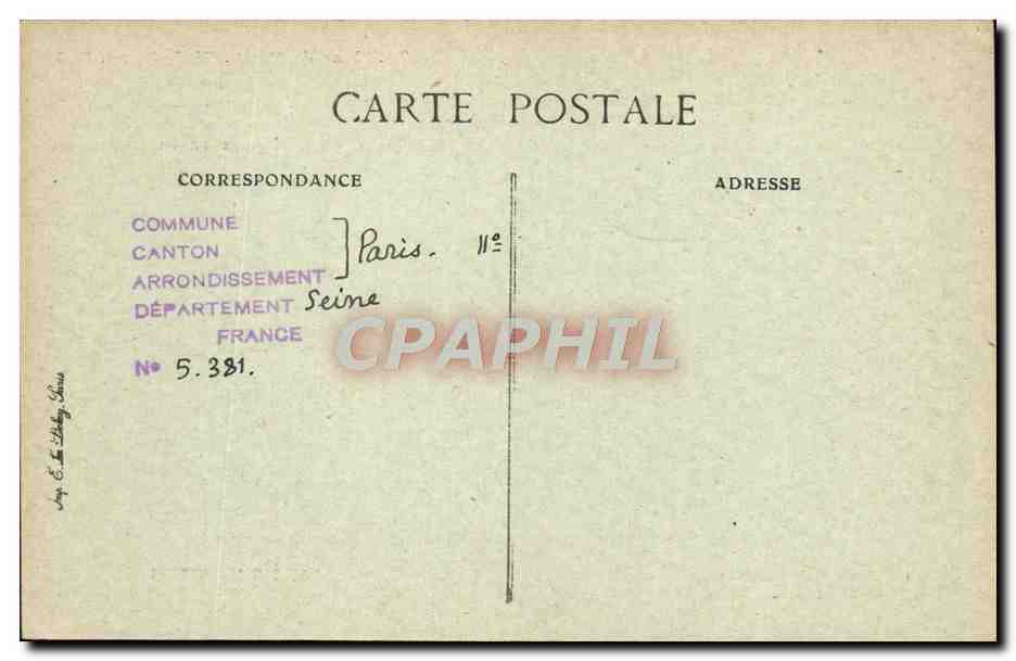 Rue du Faubourg-Saint-Antoine, 225 — La Petite Halle, antica macelleria costruita dalle religiose dell'abbazia reale — Parigi un tempo, collaborazione documentaria di Maussang — Verso