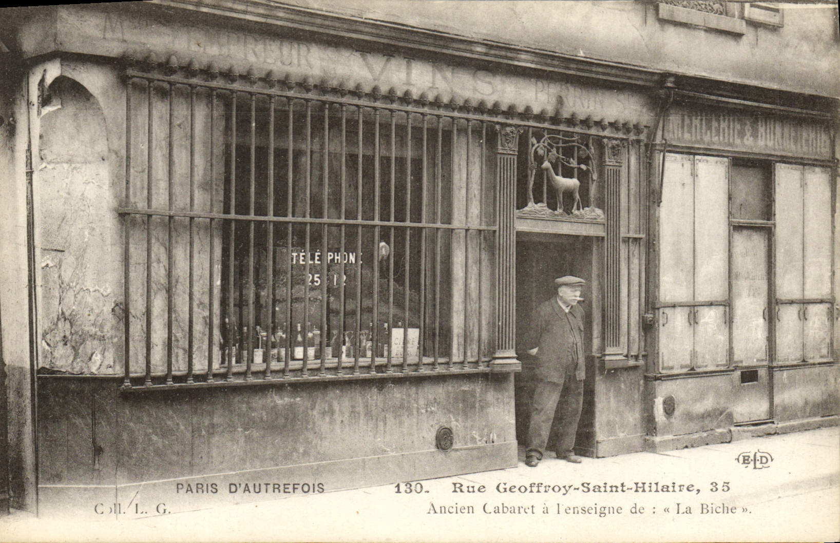 Rue Geoffroy-Saint-Hilaire, 35 — Ancien cabaret « La Biche » — Paris d'autrefois, n°130