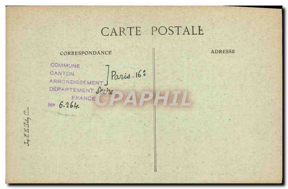 Paris d'autrefois — Groupe de vieilles maisons basses faisant un pittoresque vis-à-vis au viaduc d'Auteuil — E.D. n°110 — Verso