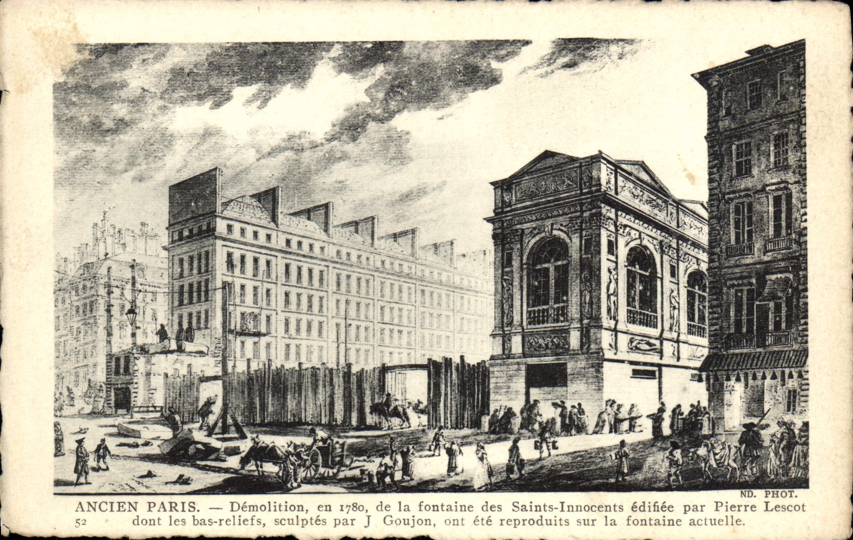 CPA Ancien Paris Demolition en 1780 de la Fontaine des Saints Innocents