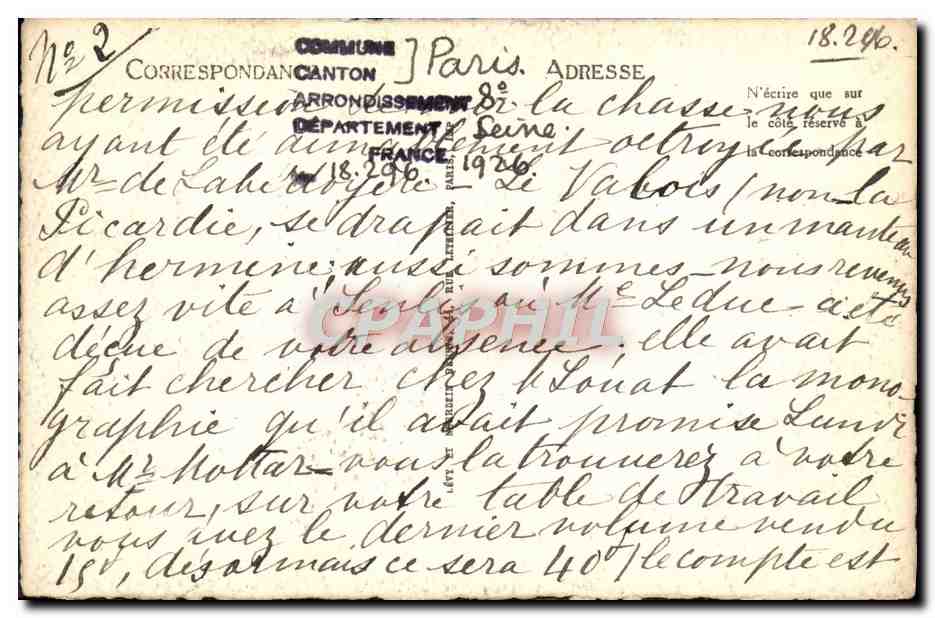 CPA Ancien Paris La Barriere de l'Etoile a la fin da Consulat — Rückseite