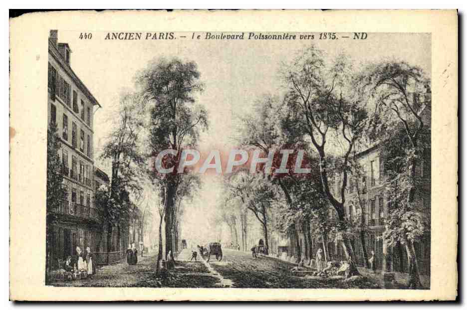 CPA Ancien Paris Le Boulevard Poissonniere vers 1835