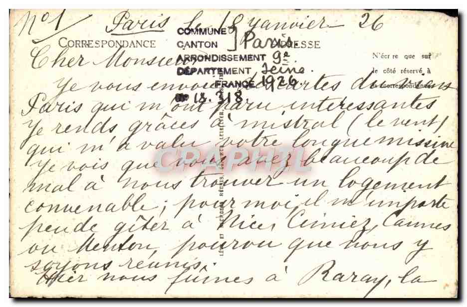 CPA Ancien Paris Le Boulevard Poissonniere vers 1835 — Verso