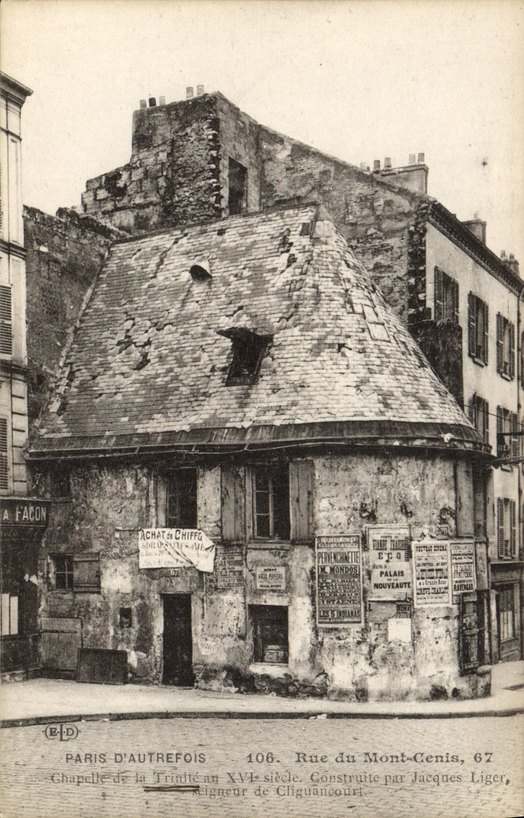 CPA Paris d'Autrefois Rue du Mont Cenis Chapelle de la Trinite 