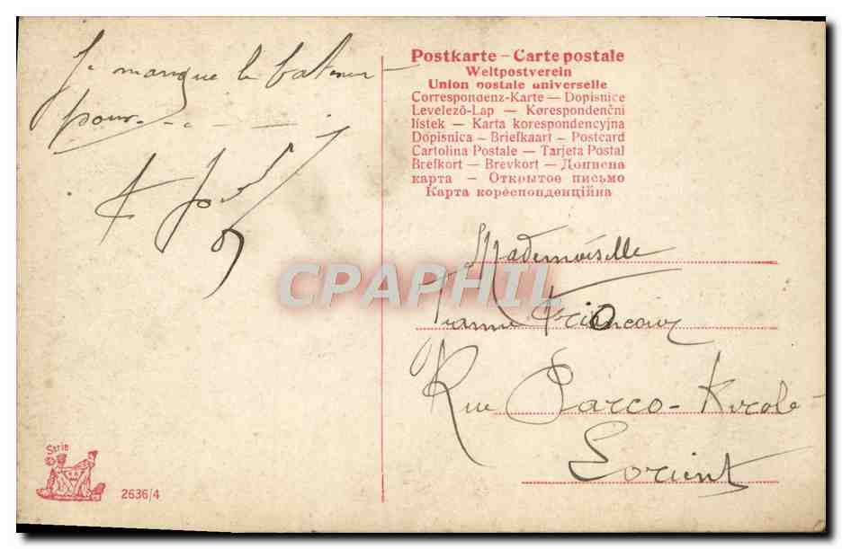 CPA Fantaisie Femme — Verso