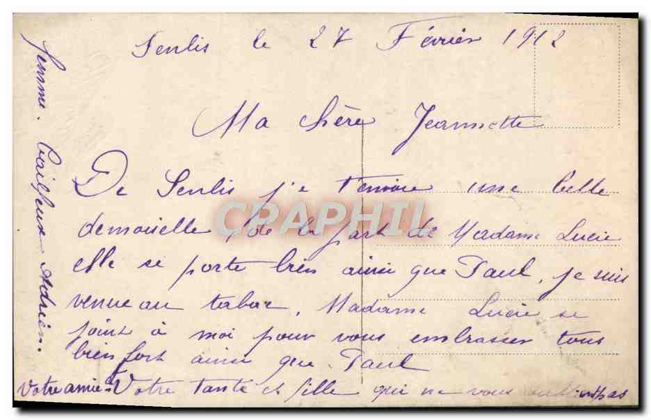 Jeune femme avec bouquet de lilas — Genève, Jefferouss — éditeur inconnu — Verso
