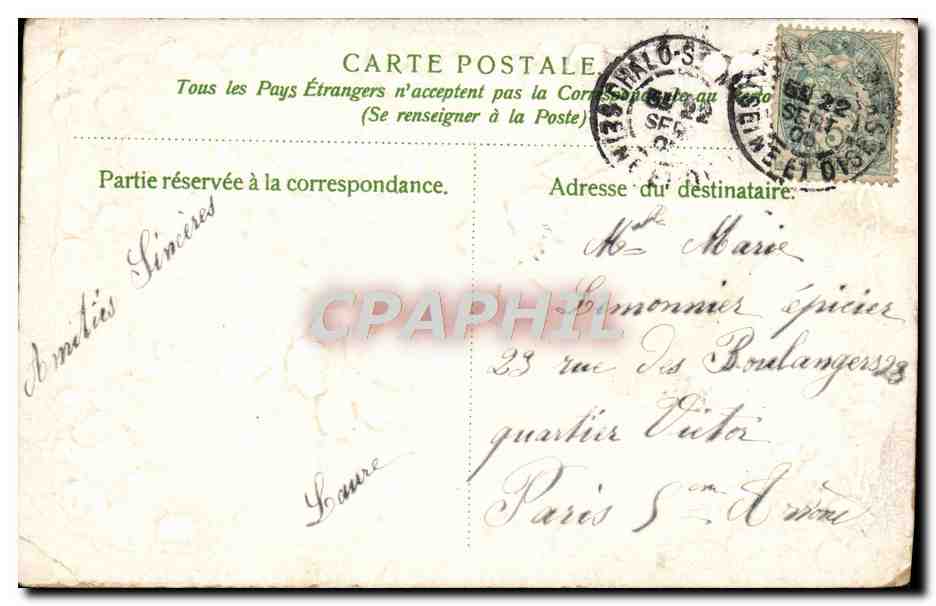 CPA Fantaisie Fleurs  — Rückseite