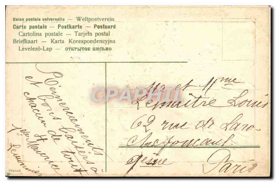 CPA Fantaisie Fleurs  — Rückseite
