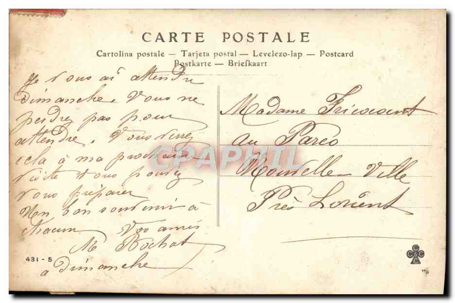 CPA Fantaisie Femme — Verso