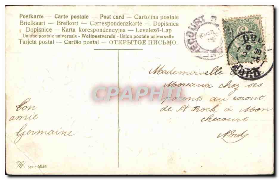 CPA Fantaisie fleurs Trefle — Rückseite