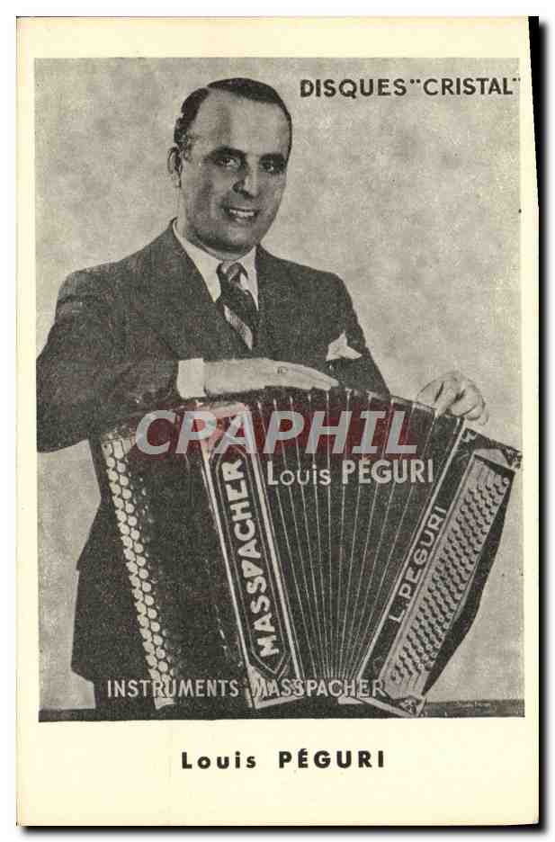 CPA Masspacher Musique Disques Cristal Louis Peguri Accordeon 