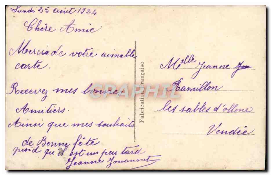 CPA Fantaisie Femme — Verso