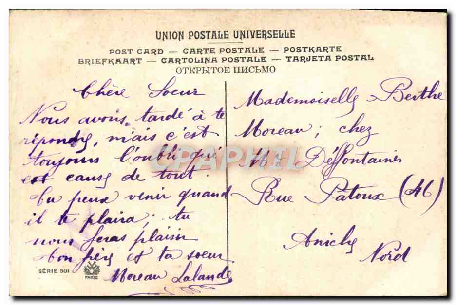 CPA Fantaisie Femme — Rückseite