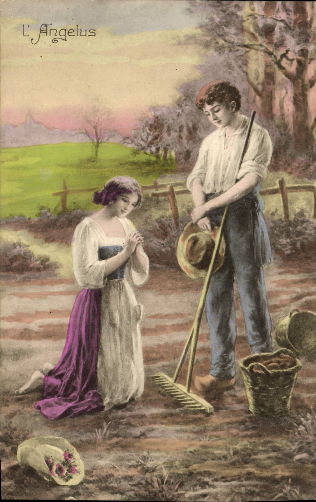 CPA Fantaisie L'angelus 