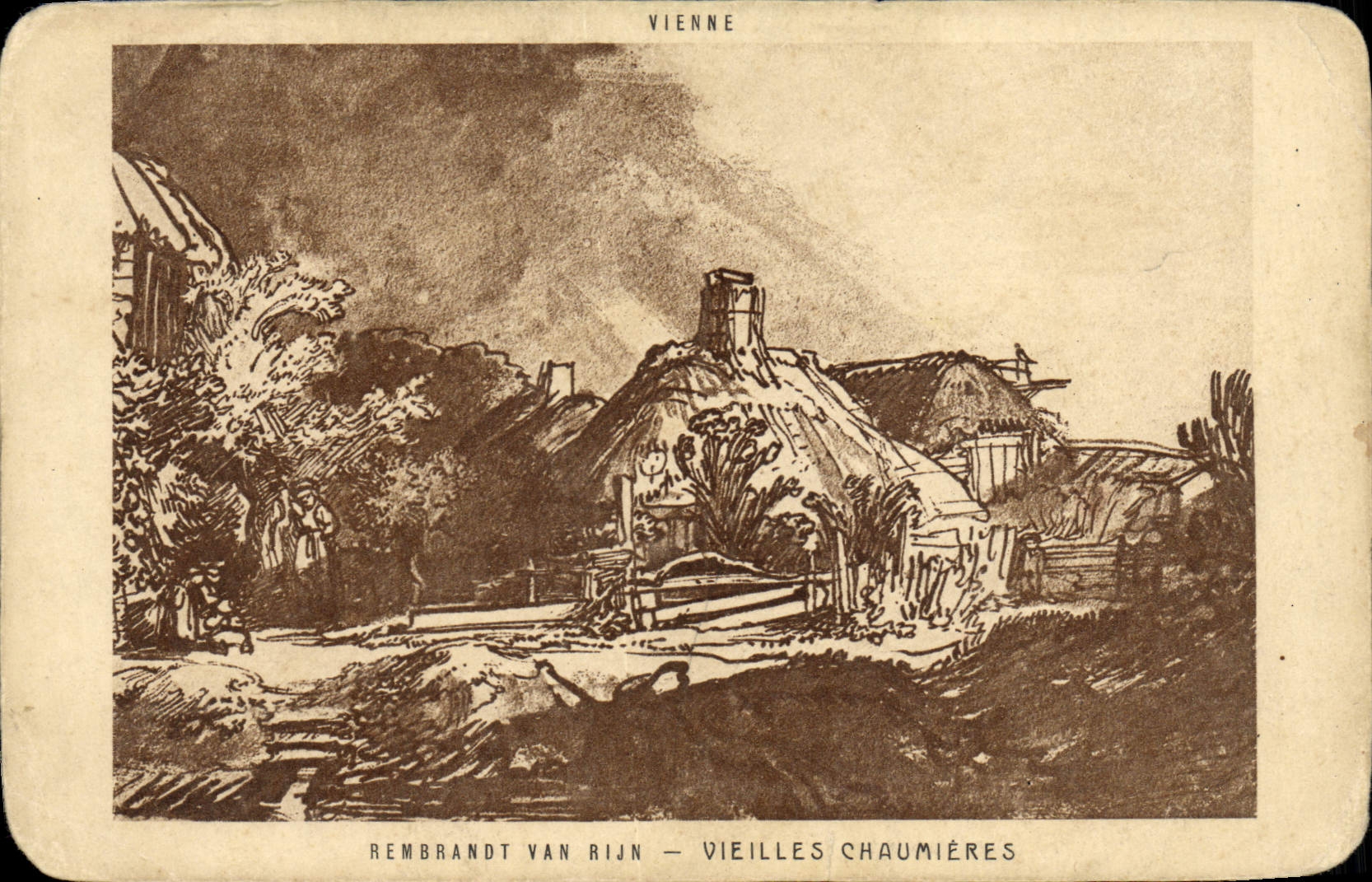 CPA Rembrandt Van Rijn Vieilles chaumieres