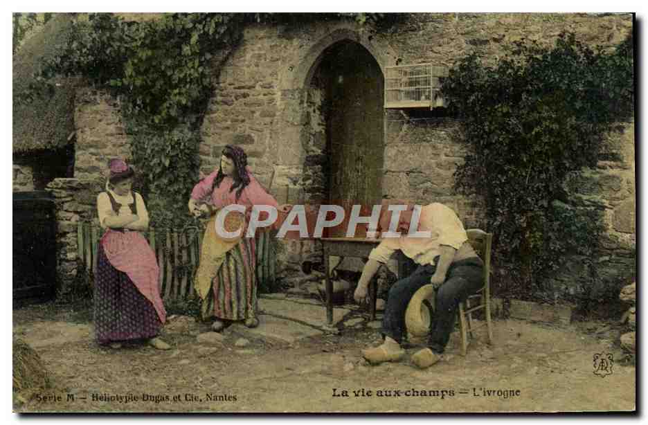 CPA La vie aux champs L'ivrogne Folklore
