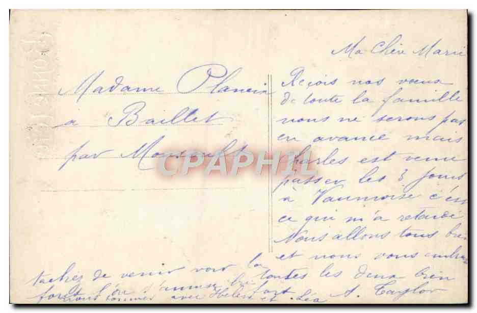CPA Fantaisie Fleurs — Rückseite