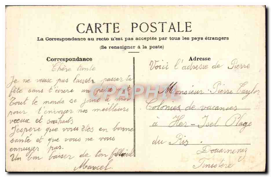 CPA Fantaisie Fleurs (dessin a la main) — Verso