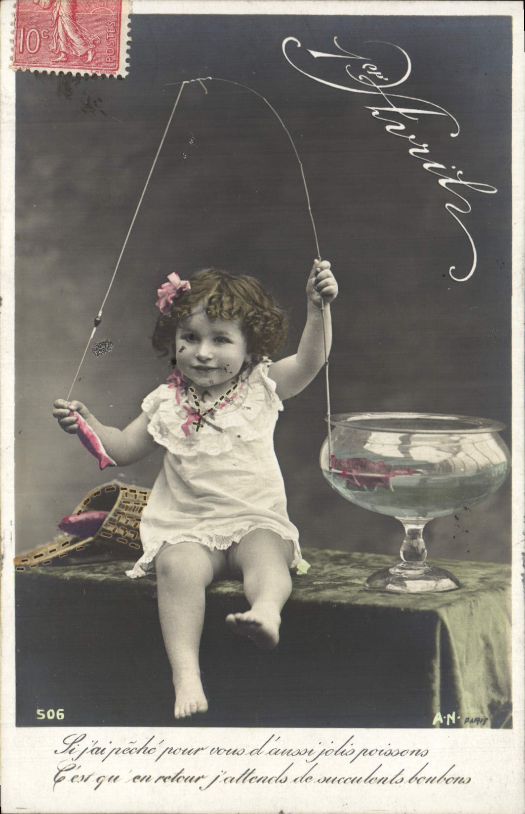 CPA Fantaisie Enfant Peche Poisson 
