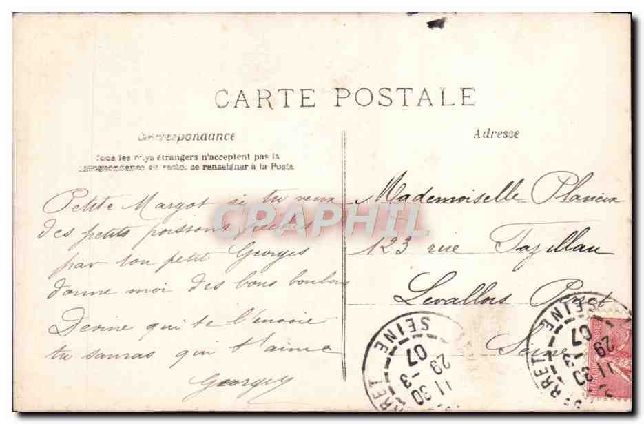 CPA Fantaisie Enfant Peche Poisson  — Verso