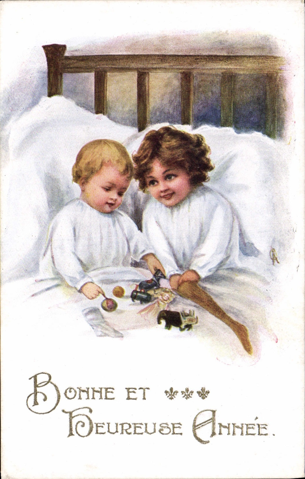 CPA Fantaisie Enfants Cheval Elephant