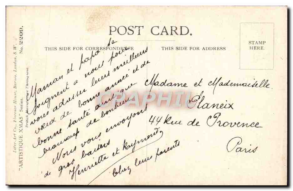 CPA Fantaisie Enfants Cheval Elephant — Rückseite