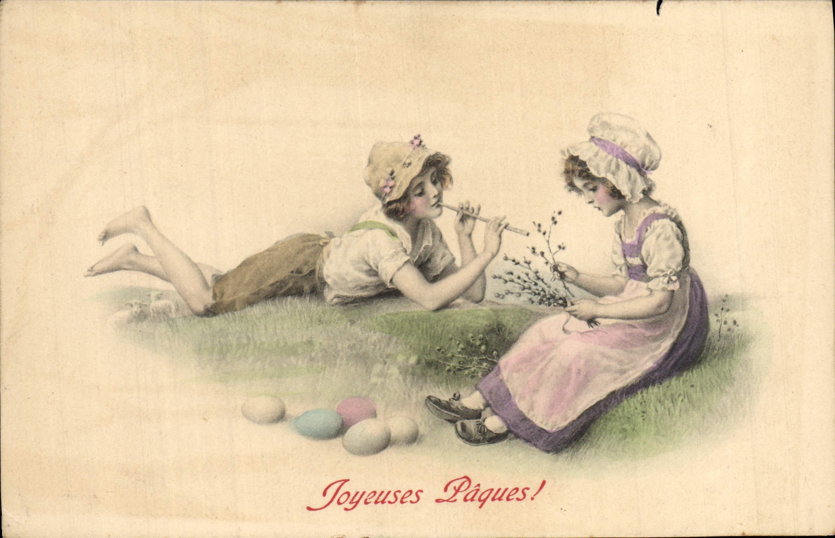CPA Fantaisie Enfants Paques