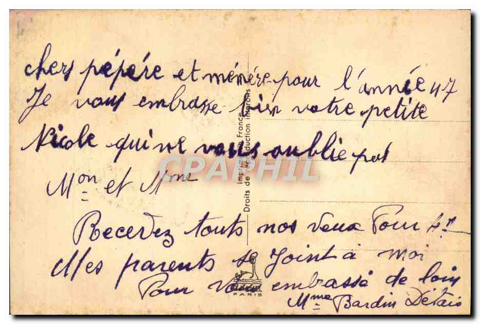 CPA Fantaisie Fleurs Fer a cheval — Rückseite