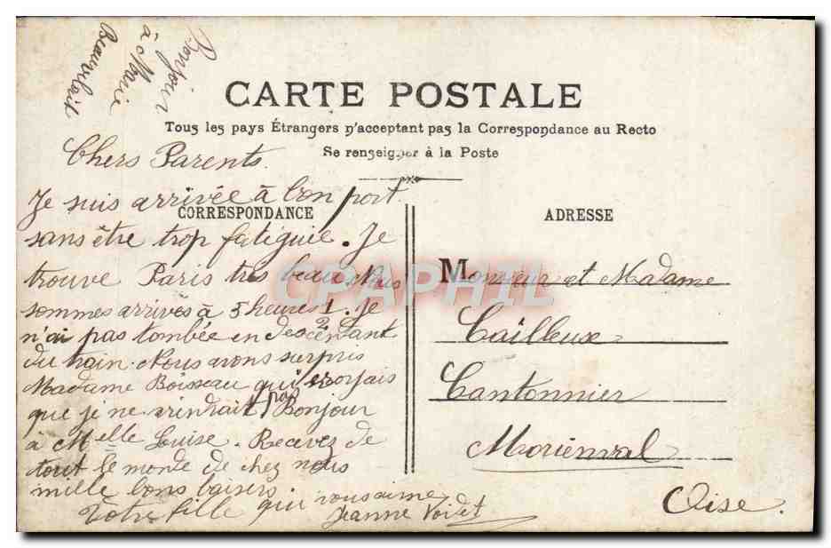 CPA Fantaisie Femme — Rückseite