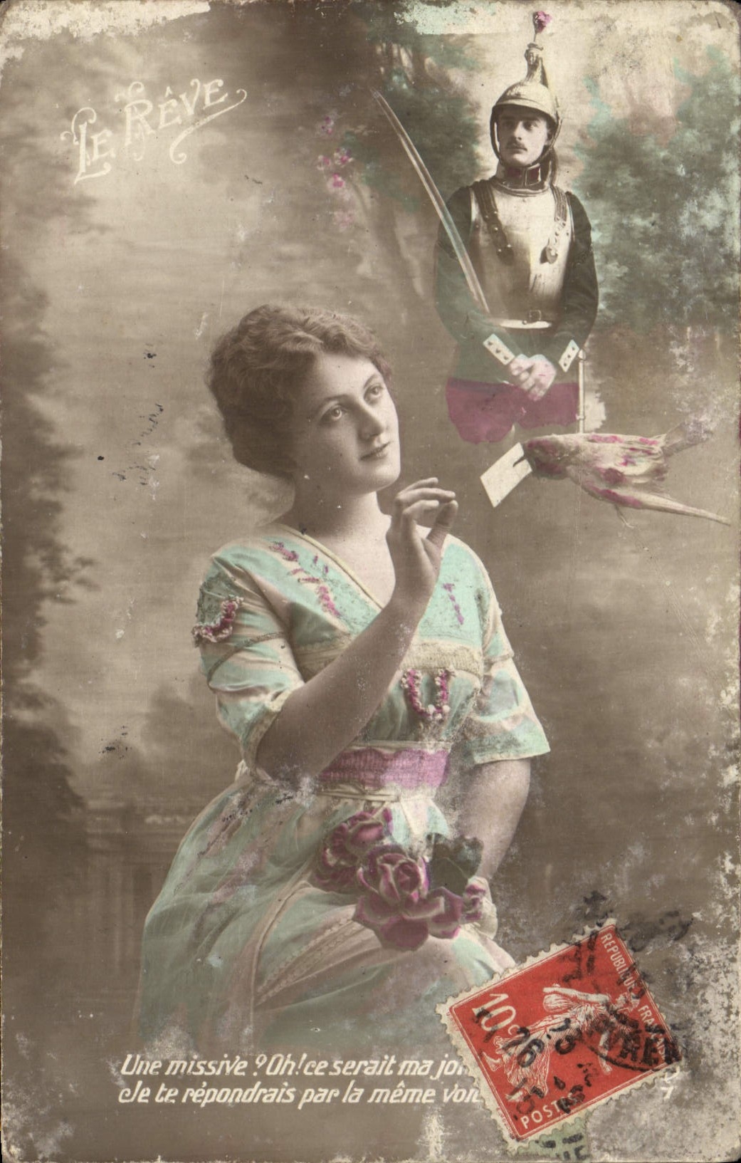 CPA Fantaisie Femme Soldat Militaria 