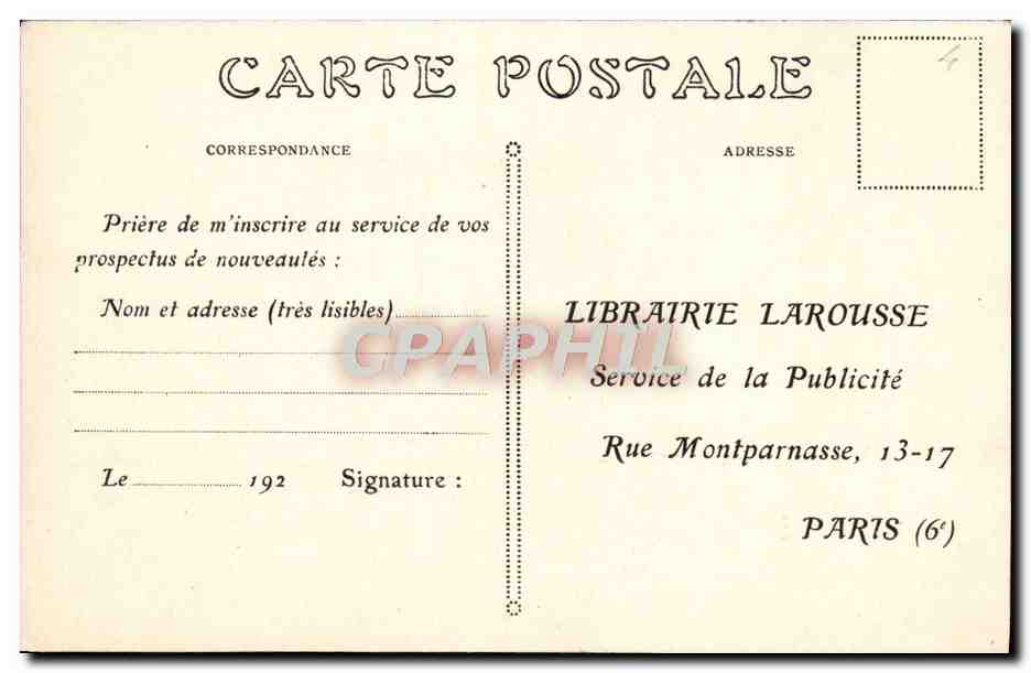La Ravenala ou Arbre du voyageur — Extrait des Plantes — Librairie Larousse — Verso
