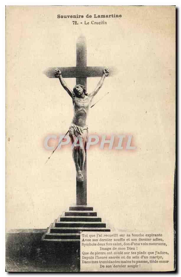 Crucifix de Lamartine — Souvenirs de Lamartine, n°72 — éditeur Forestier, Mâcon