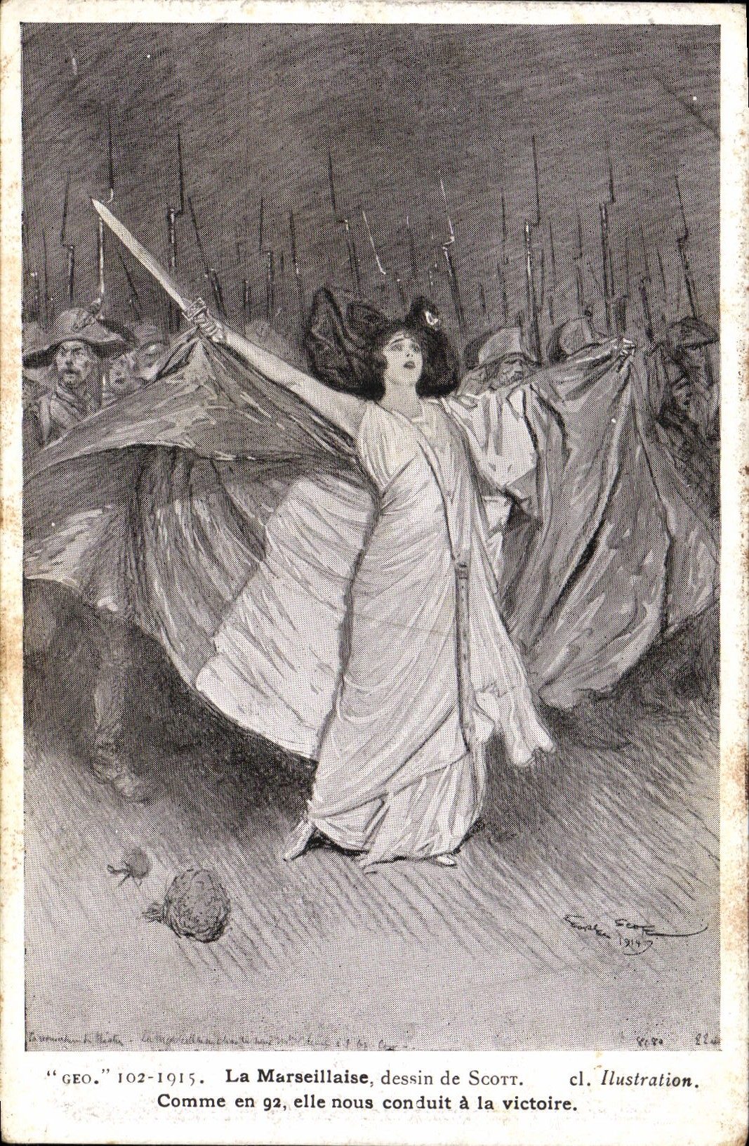 CPA La Marseillaise dessin de Scott 