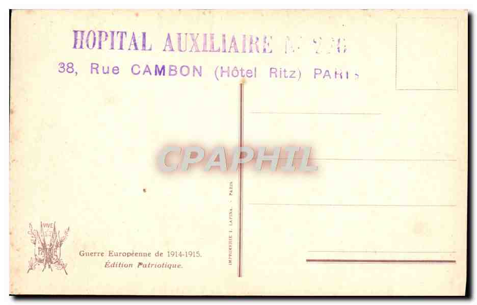 CPA Fantaisie La tombe du fils Militaria Broca — Verso