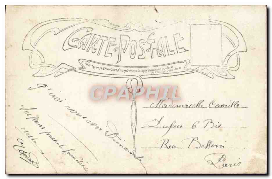 CPA Fantaisie Homme — Verso