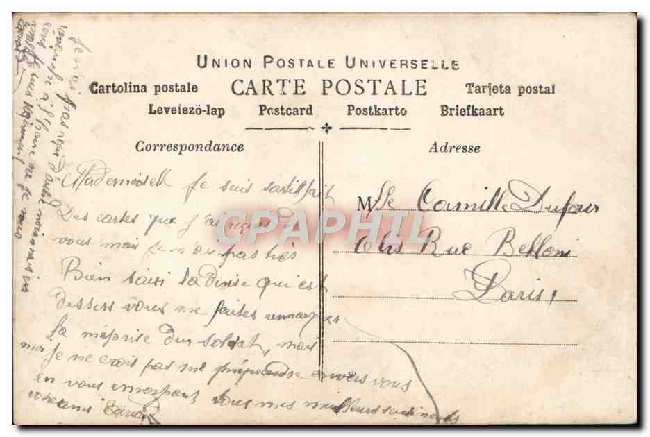 CPA Fantaisie Homme — Rückseite