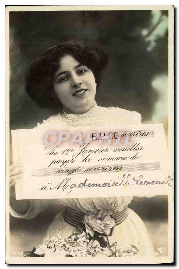 CPA Fantaisie Femme Telegramme