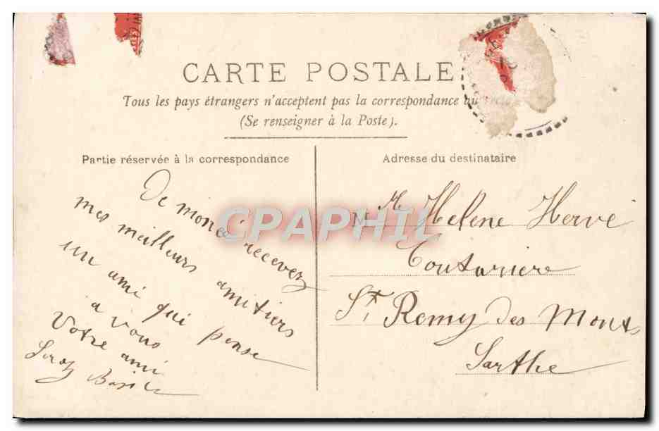 CPA Fantaisie Homme Telegramme — Back