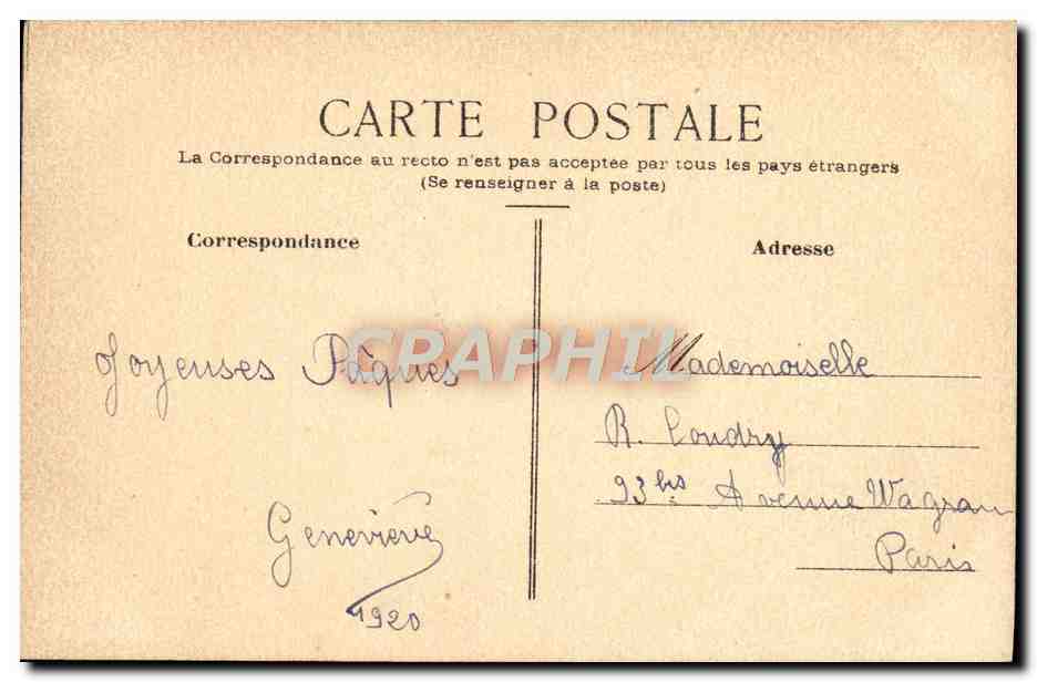 CPA Fantaisie Oeuf Paques — Rückseite