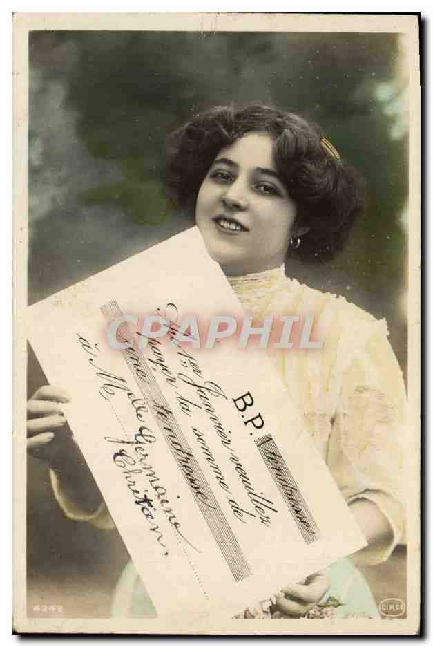 CPA Fantaisie Femme Telegramme Germaine Chretien 