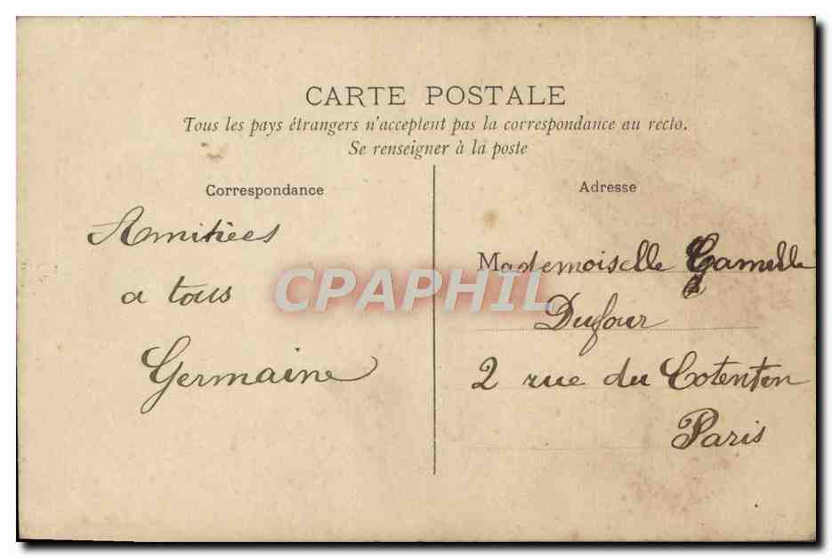 CPA Fantaisie Femme Telegramme Germaine Chretien  — Rückseite