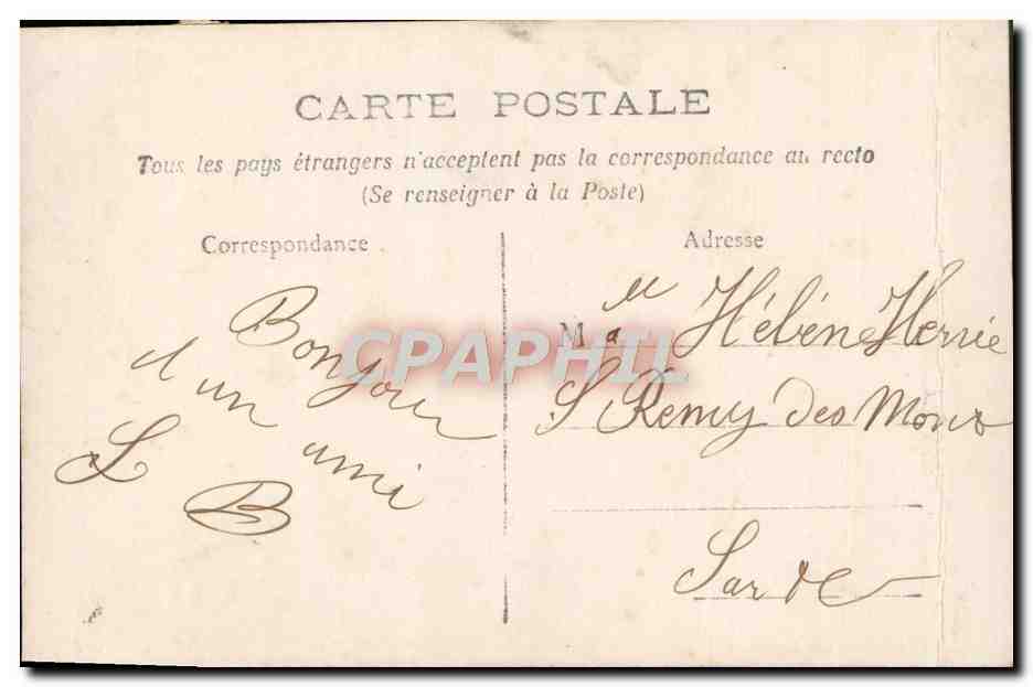 CPA Fantaisie Homme — Rückseite