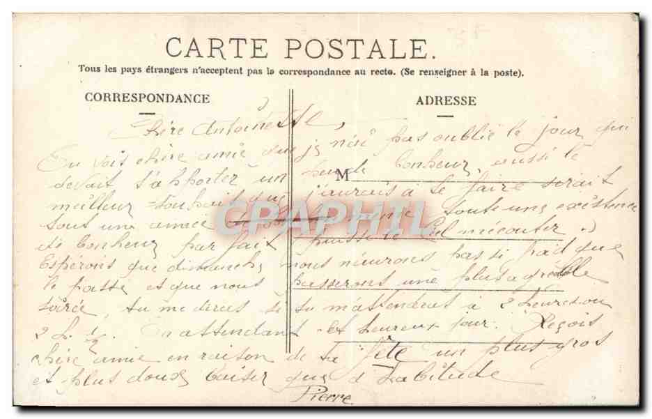 CPA Fantaisie Homme — Verso