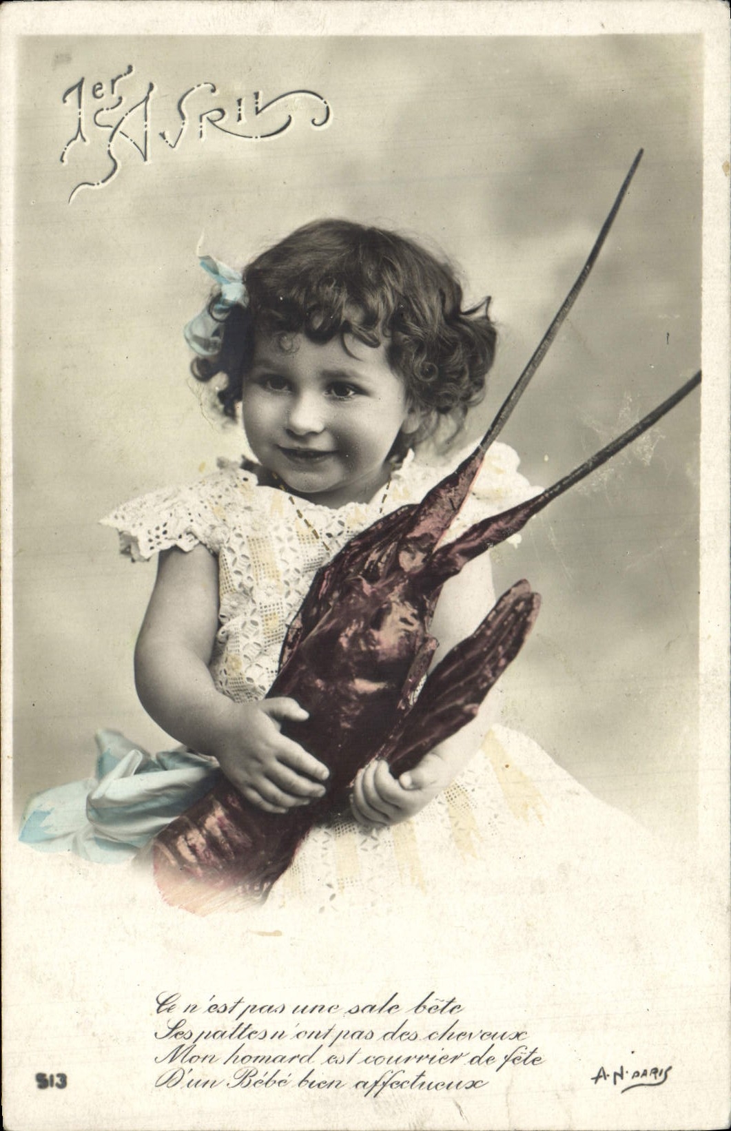 CPA Fantaisie Enfant Langouste 