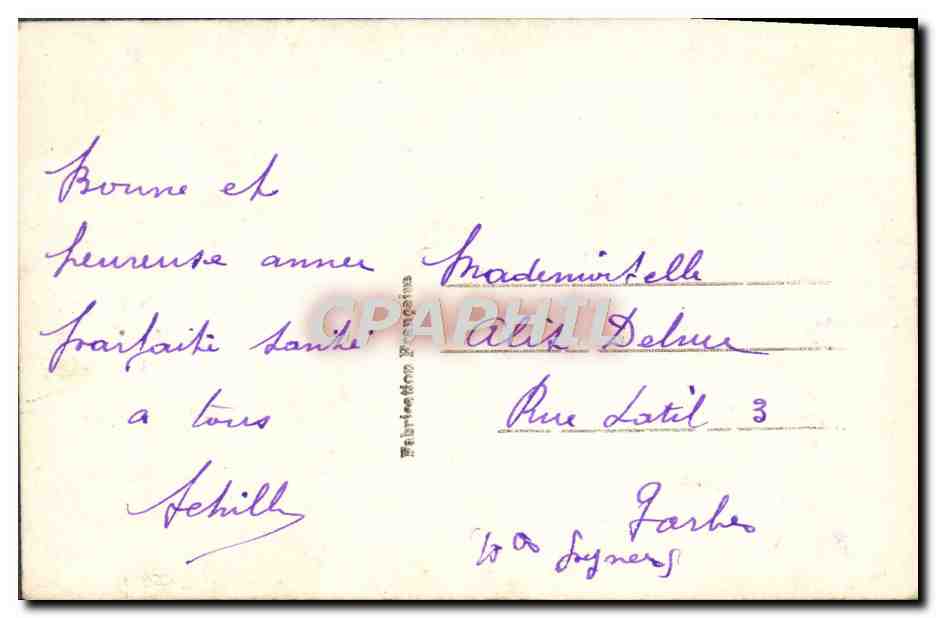CPA Fantaisie Homme — Rückseite